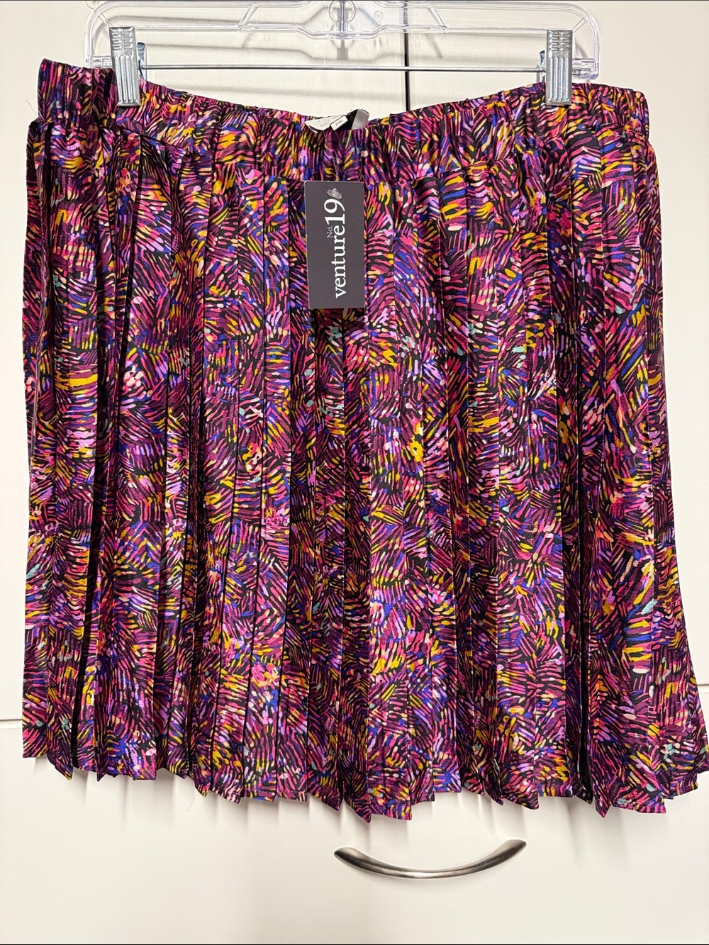 Venture 19 Purple Multi-Color Pleated Skater Skirt